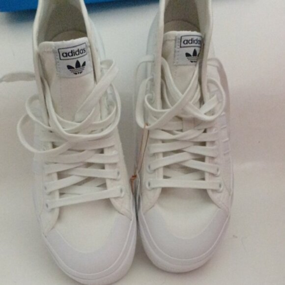 Adidas Women's White Platform Nizza Mid High-Top Sneakers US Size 9 - Picture 5 of 13